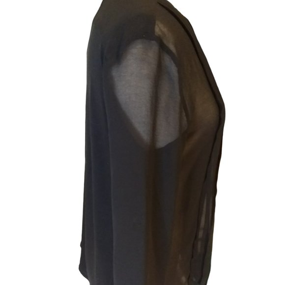 Mango Pleated Sheer Long Sleeved Blouse, Size L - Picture 6 of 8